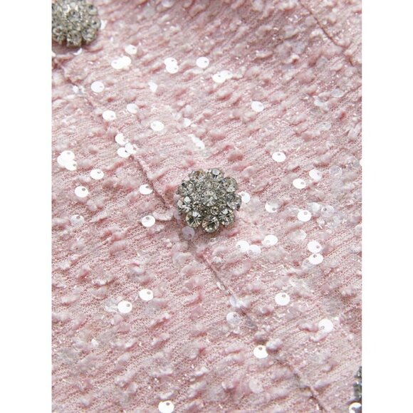 Elegant Sequin tweed Dress & Blazer 2 piece Suit Set pink - Picture 7 of 12